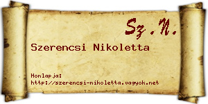 Szerencsi Nikoletta névjegykártya