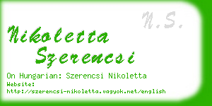 nikoletta szerencsi business card